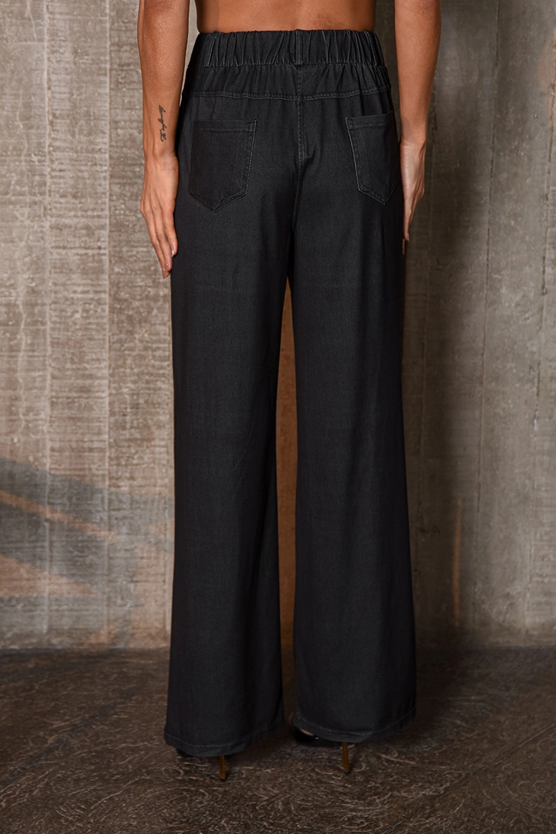 Dot Clothing - Calça Dot Clothing Liocel Fendi Preto - E0688PRETO