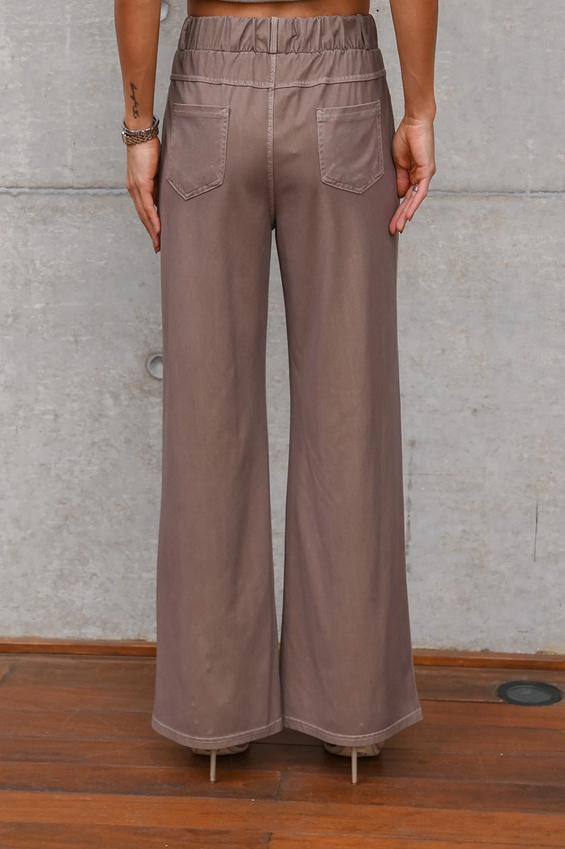 Dot Clothing - Calça Dot Clothing Liocel Fendi Biscuit - E0688BISCUIT