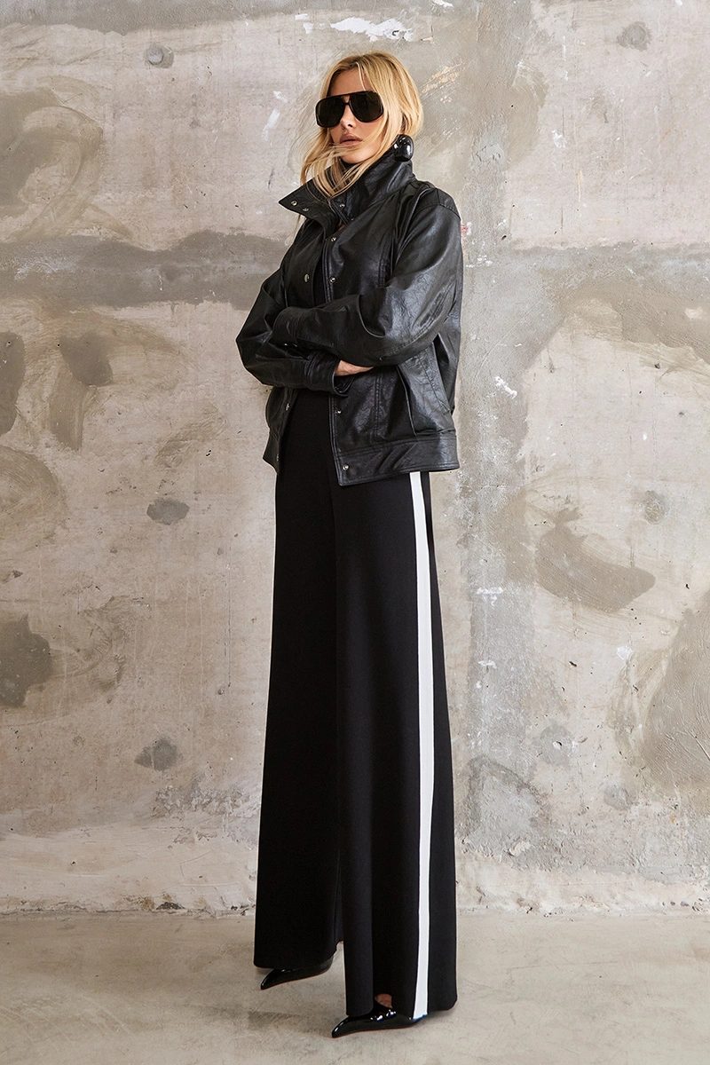 Dot Clothing - Jaqueta Bomber Eloá de Couro Preto - 3032PRETO