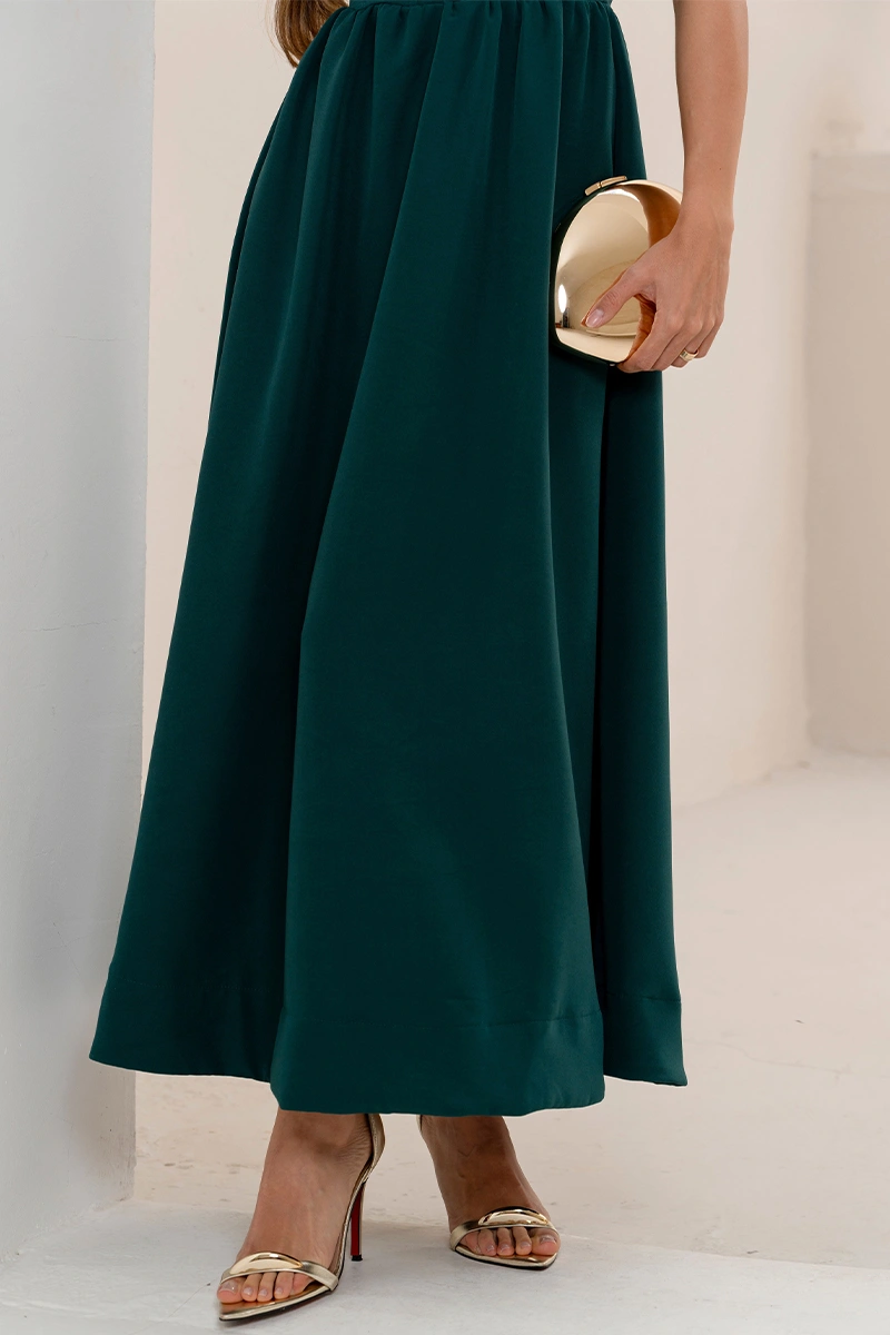 Miss Misses - Vestido Midi Fiorella Corseletado Tomara Que Caia Rodado Verde - 54806023