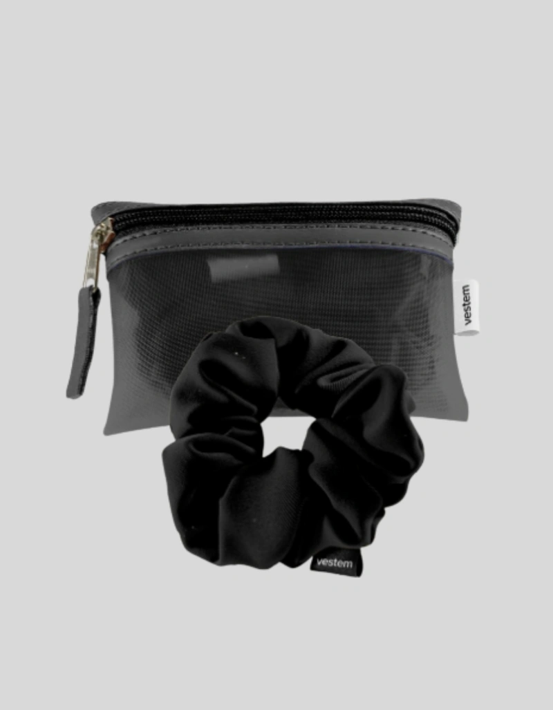 Vestem - Kit 02 Scrunchies com Mini Necessaire Preto - KIT8803.C0002