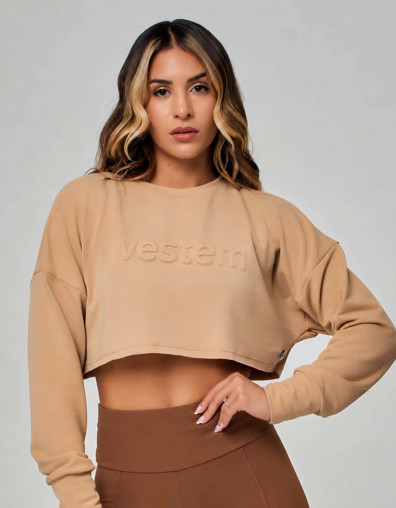 Vestem - Blusa Manga Longa Luxe Bege Shitake - BPML518.PE.C0313