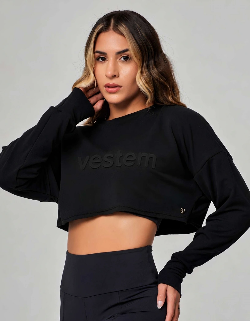 Vestem - Blusa Manga Longa Luxe Preto - BPML518.PE.C0002