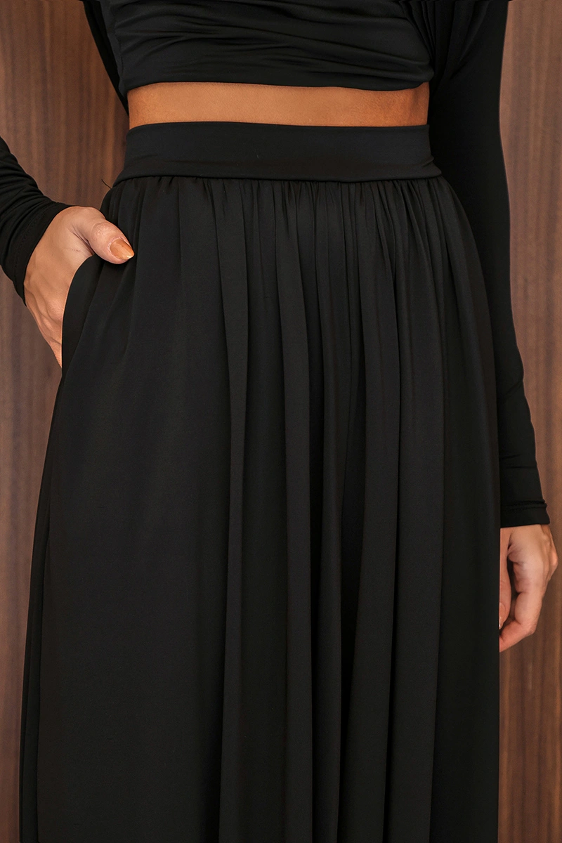 Dot Clothing - Conjunto Dot Clothing Marrocos Blusa Drapeada Lateral Preto - 3097PRETO
