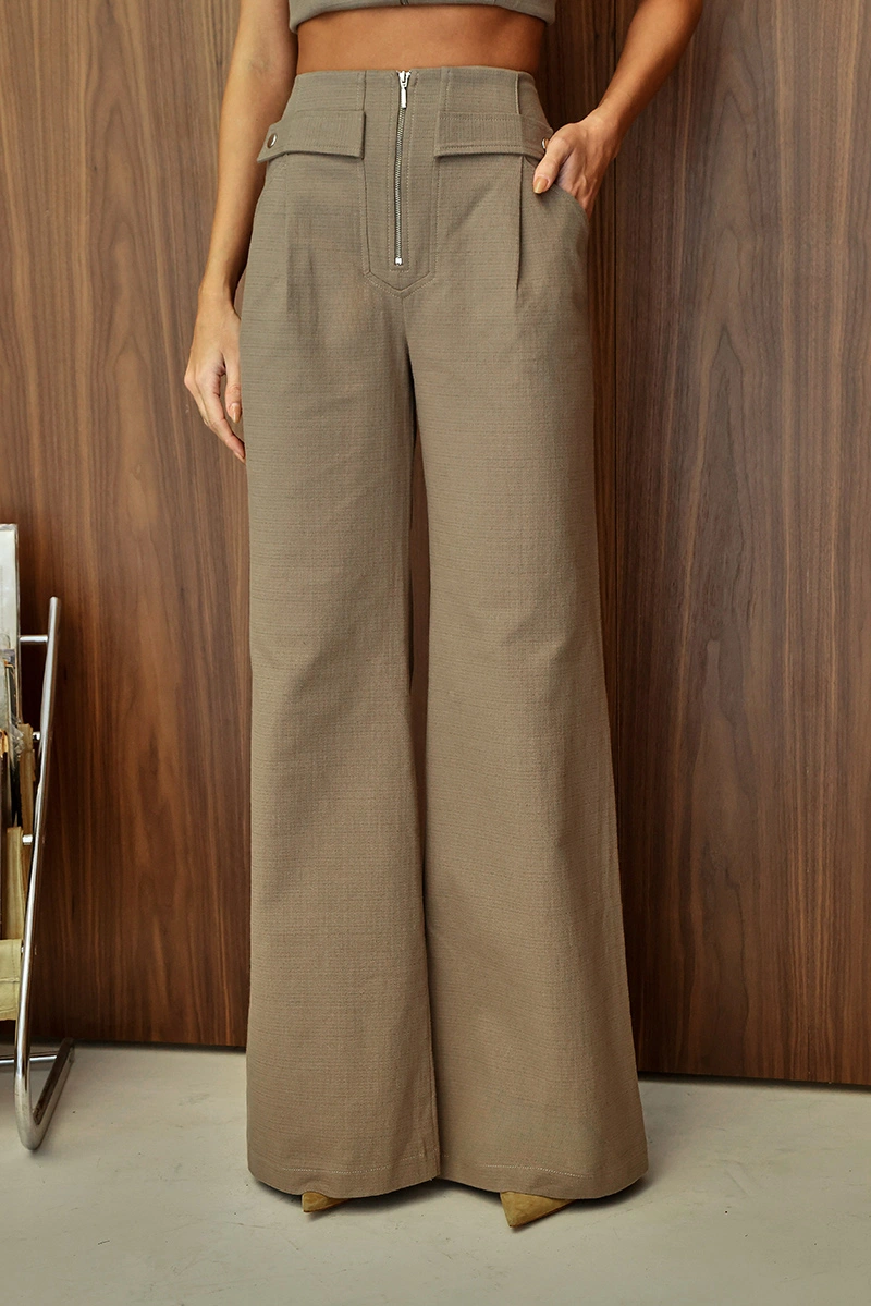 Dot Clothing - Conjunto Dot Clothing Napoleão Cropped e Calça Verde Musgo - 3081VERDE