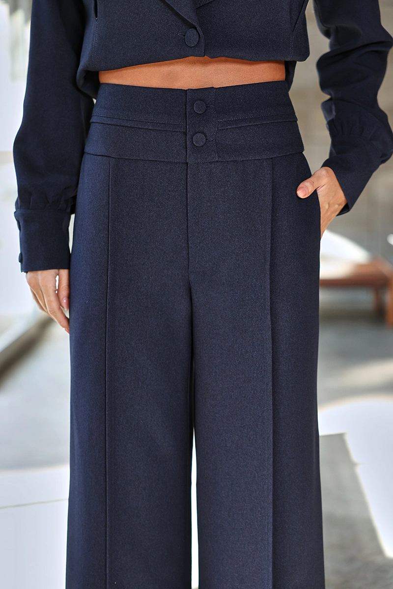 Dot Clothing - Calça Dot Clothing Pantalona Azul - 3099AZUL