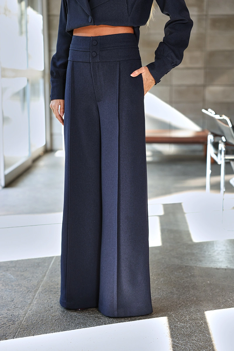 Dot Clothing - Calça Dot Clothing Pantalona Azul - 3099AZUL