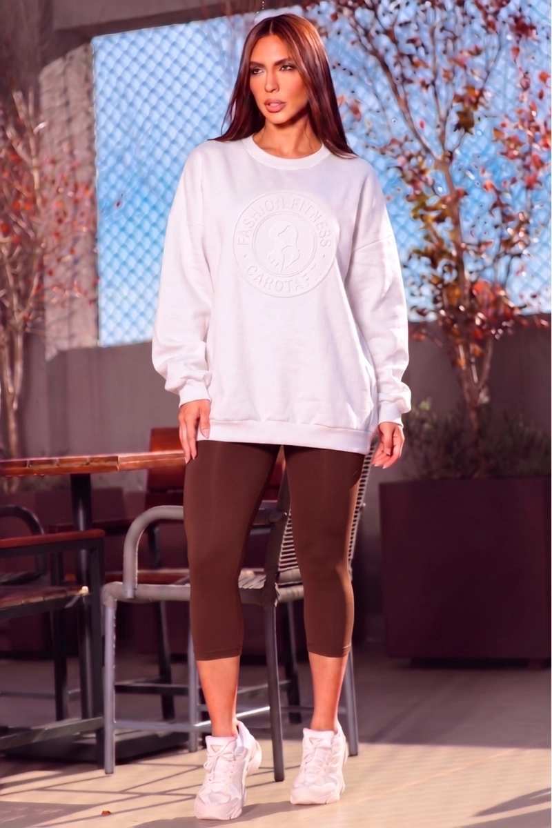 Garotafit - Blusão Moletom Maitê Off White - BL264I
