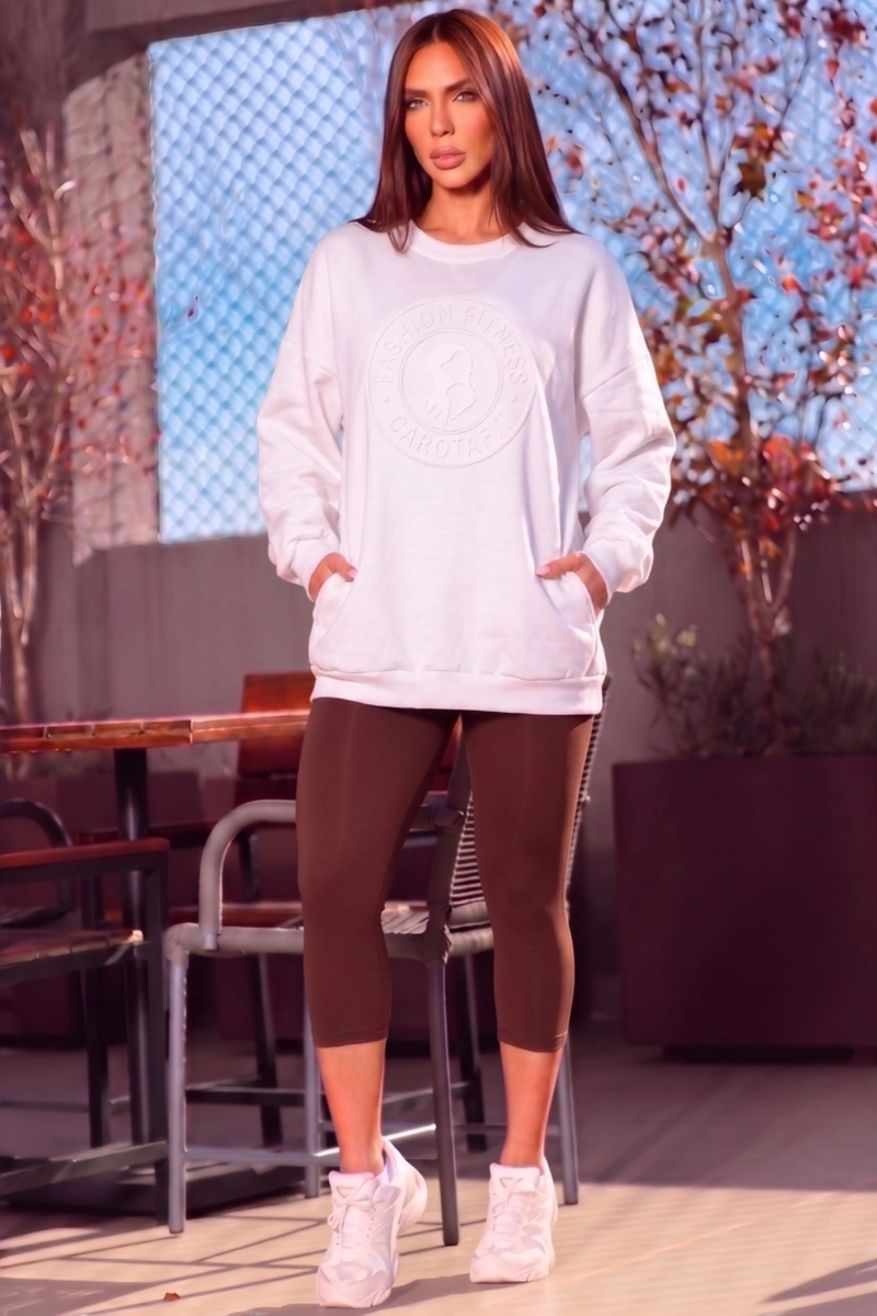 Garotafit - Blusão Moletom Maitê Off White - BL264I