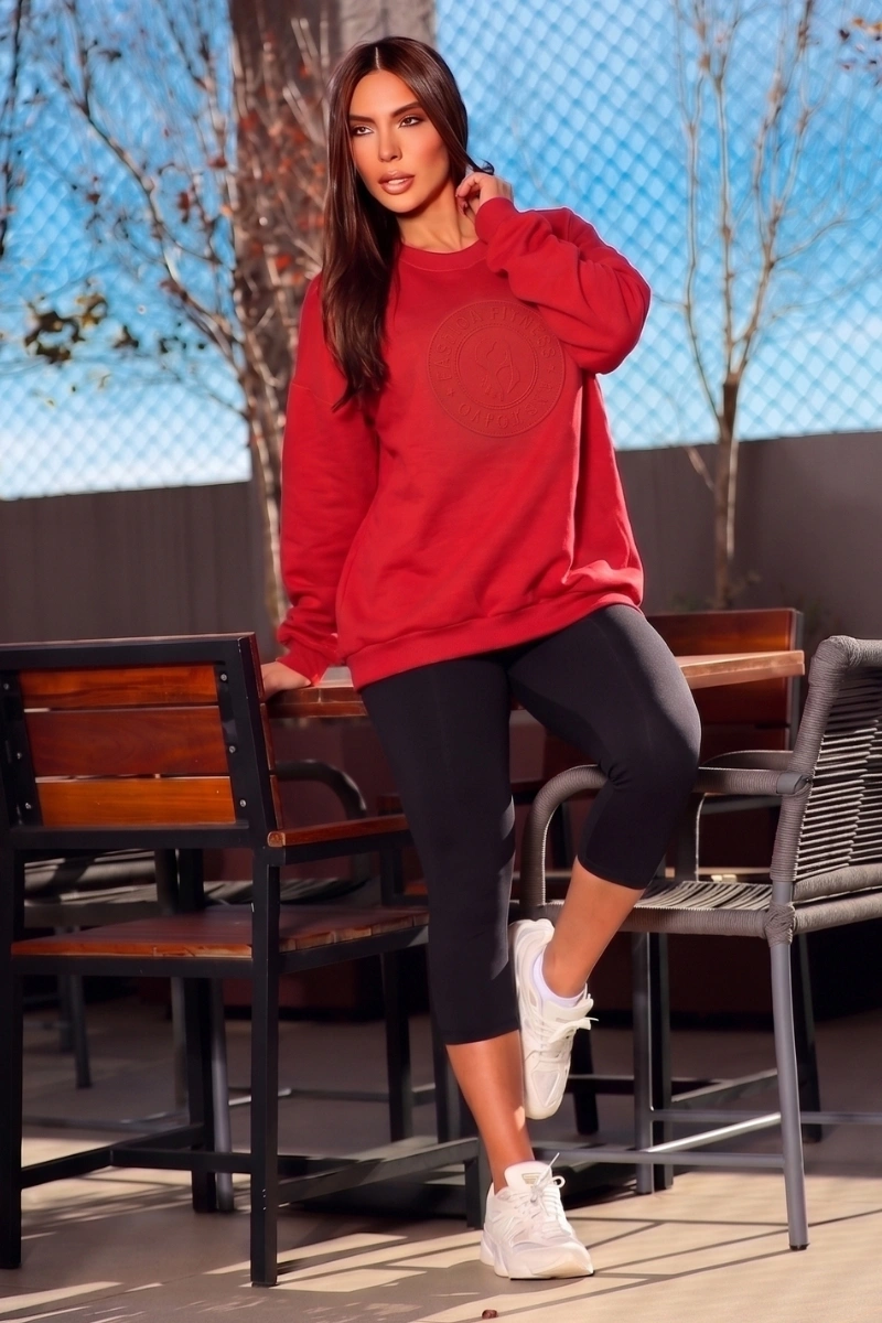 Garotafit - Blusão Moletom Maitê Vermelho - BL264F