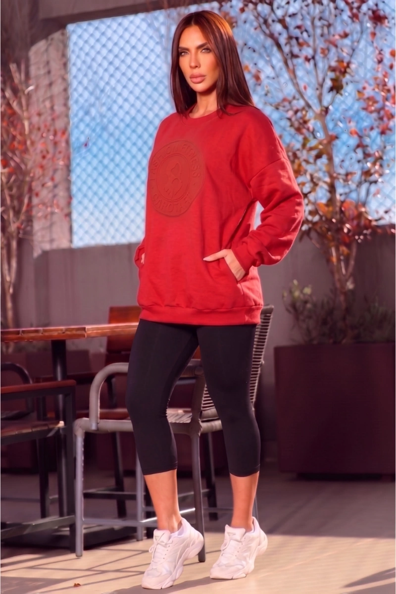 Garotafit - Blusão Moletom Maitê Vermelho - BL264F