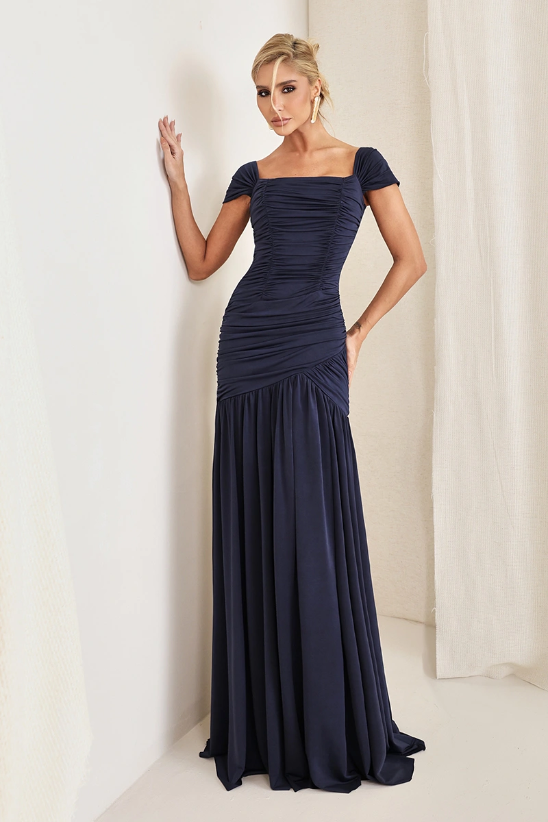 Dot Clothing - Vestido Dot Clothing Longo Sereia Bali Azul Escuro - 3115AZULESC