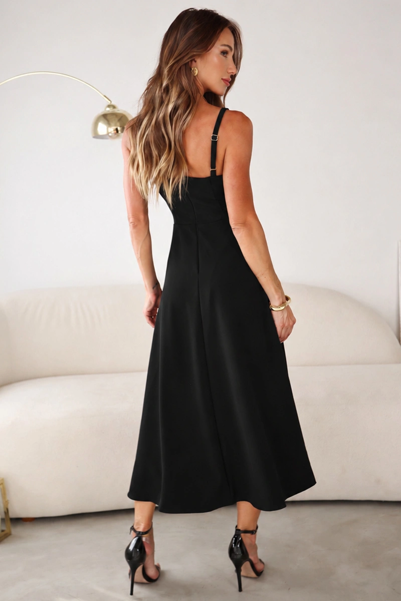 Miss Misses - Vestido Luciana Transpassado C/Detalhe Fivela Preto - 54500001