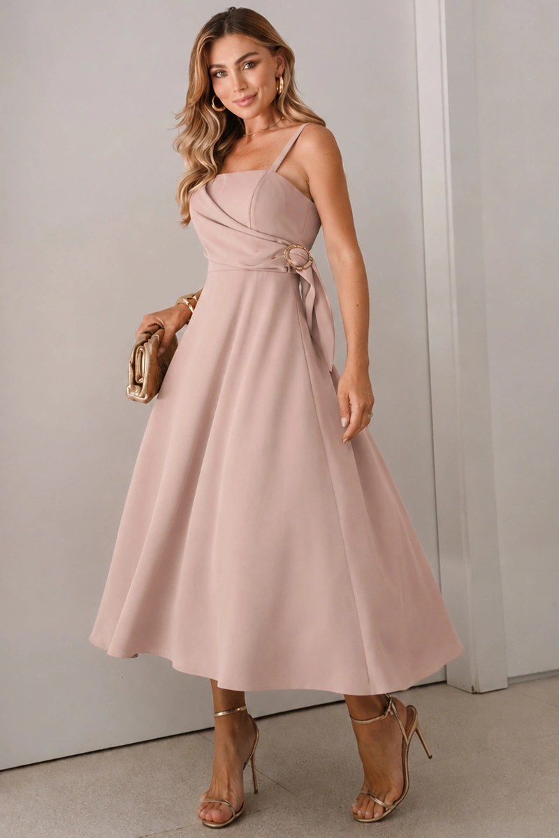 Miss Misses - Vestido Luciana Transpassado C/Detalhe Fivela Rose - 54500031
