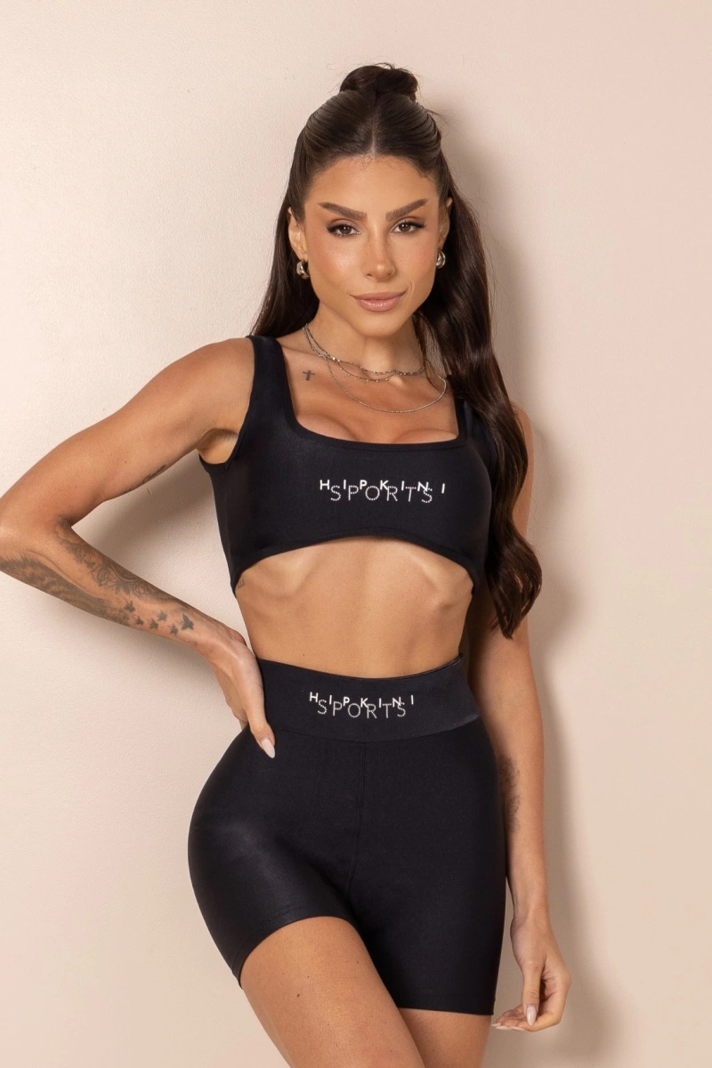 Hipkini - Top Fitness ClubHouse  Preto com Brilho - 33331943
