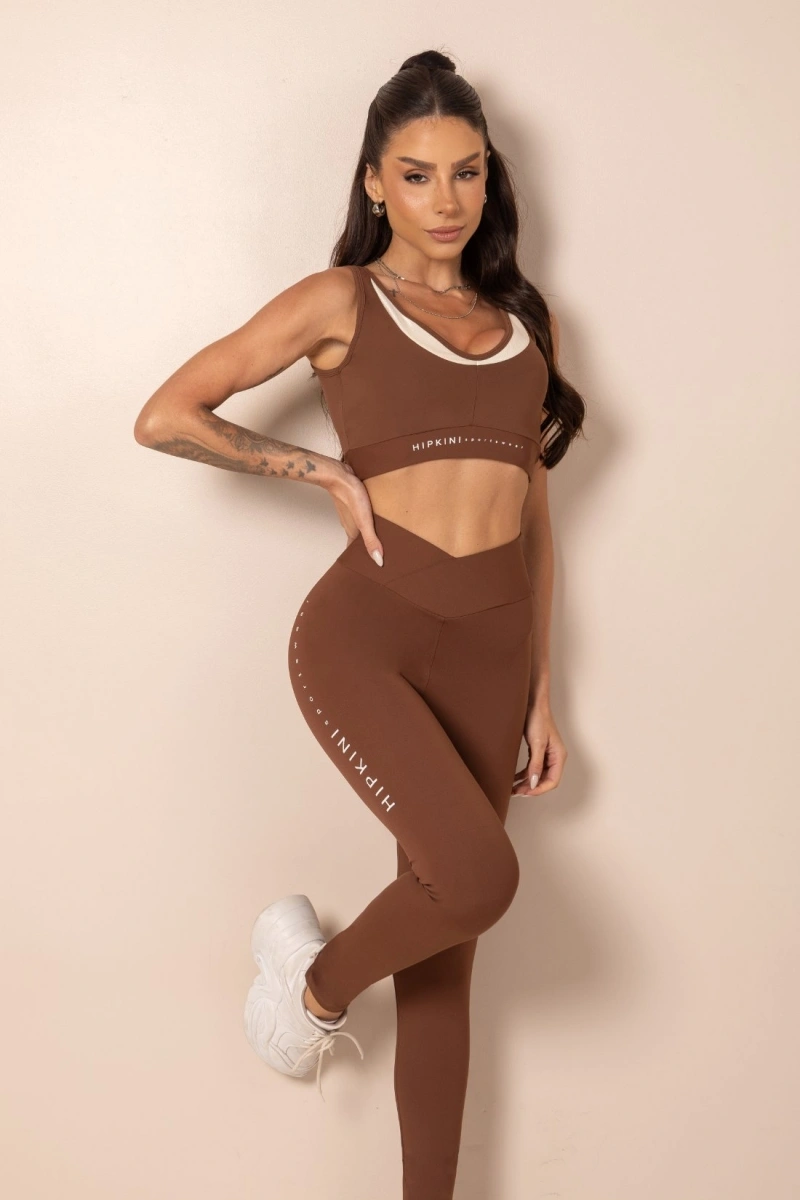 Hipkini - Top Fitness ClubHouse Cappucino com Silk - 33331963