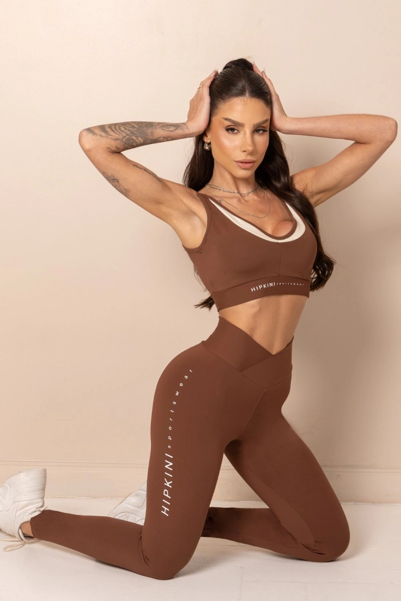 Hipkini - Top Fitness ClubHouse Cappucino com Silk - 33331963