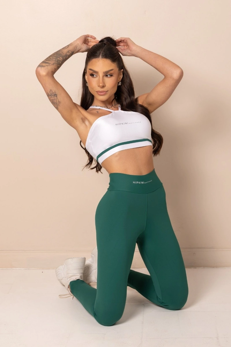 Hipkini - Legging Fitness ClubHouse Verde Com Silk - 33331970