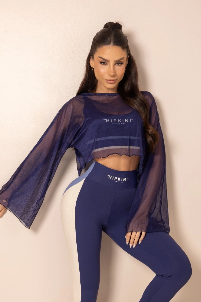 Hipkini - Legging Fitness ClubHouse Azul Com Silk - 33331978