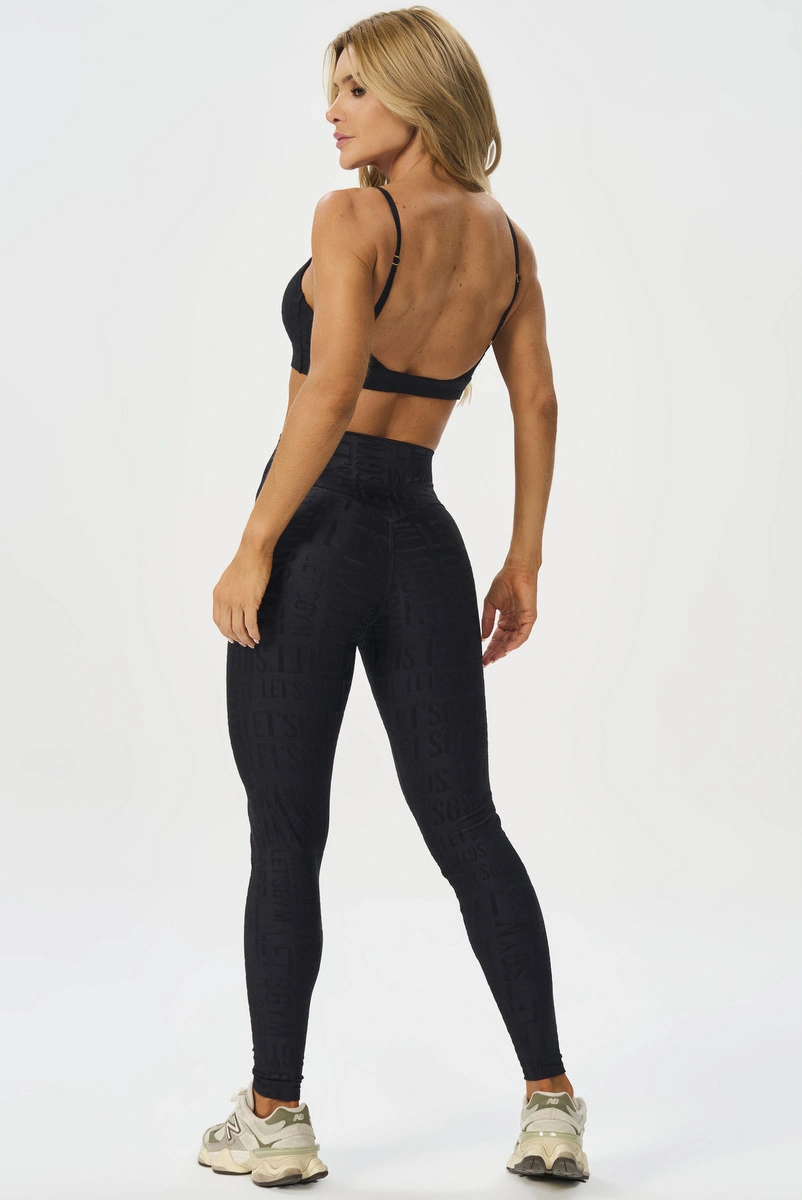 Lets Gym - Legging Velvet Name Preto - 2707PT