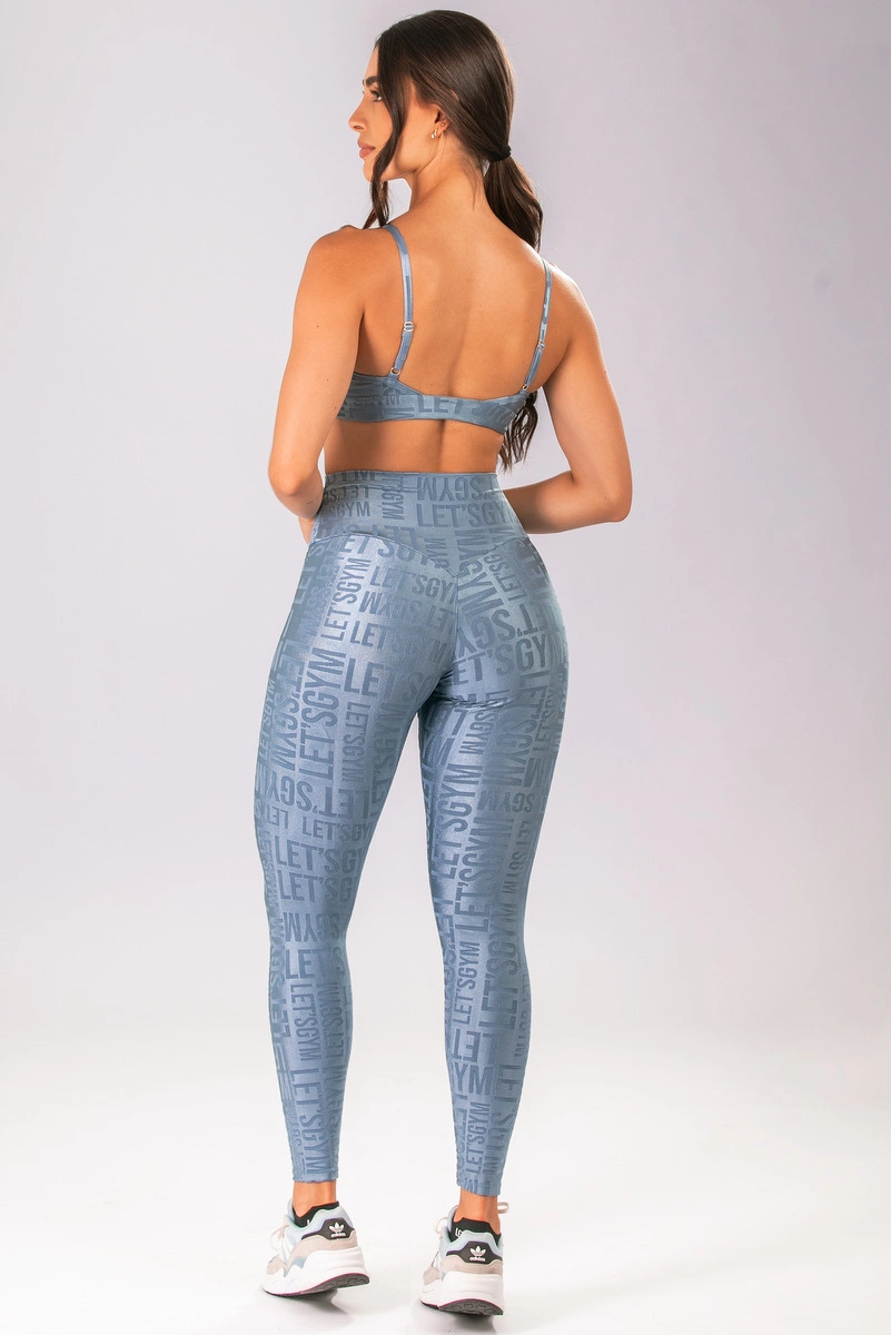 Lets Gym - Legging Velvet Name Azul Vintage - 2707AZ