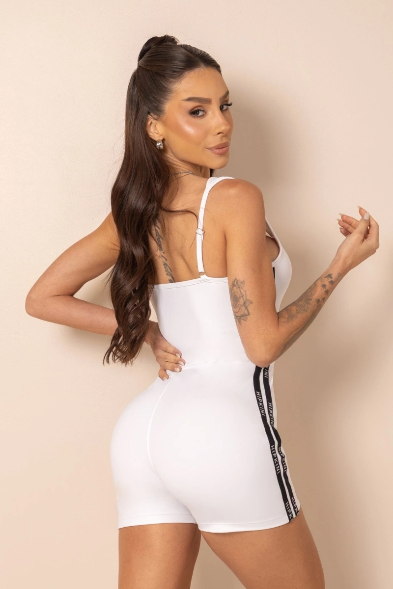Hipkini - Macaquinho Fitness ClubHouse Branco com Silk - 33331896