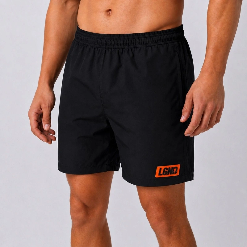 Legendários - BERMUDA PRETA EMBORRACHADA LARANJA LGND PRETO - 