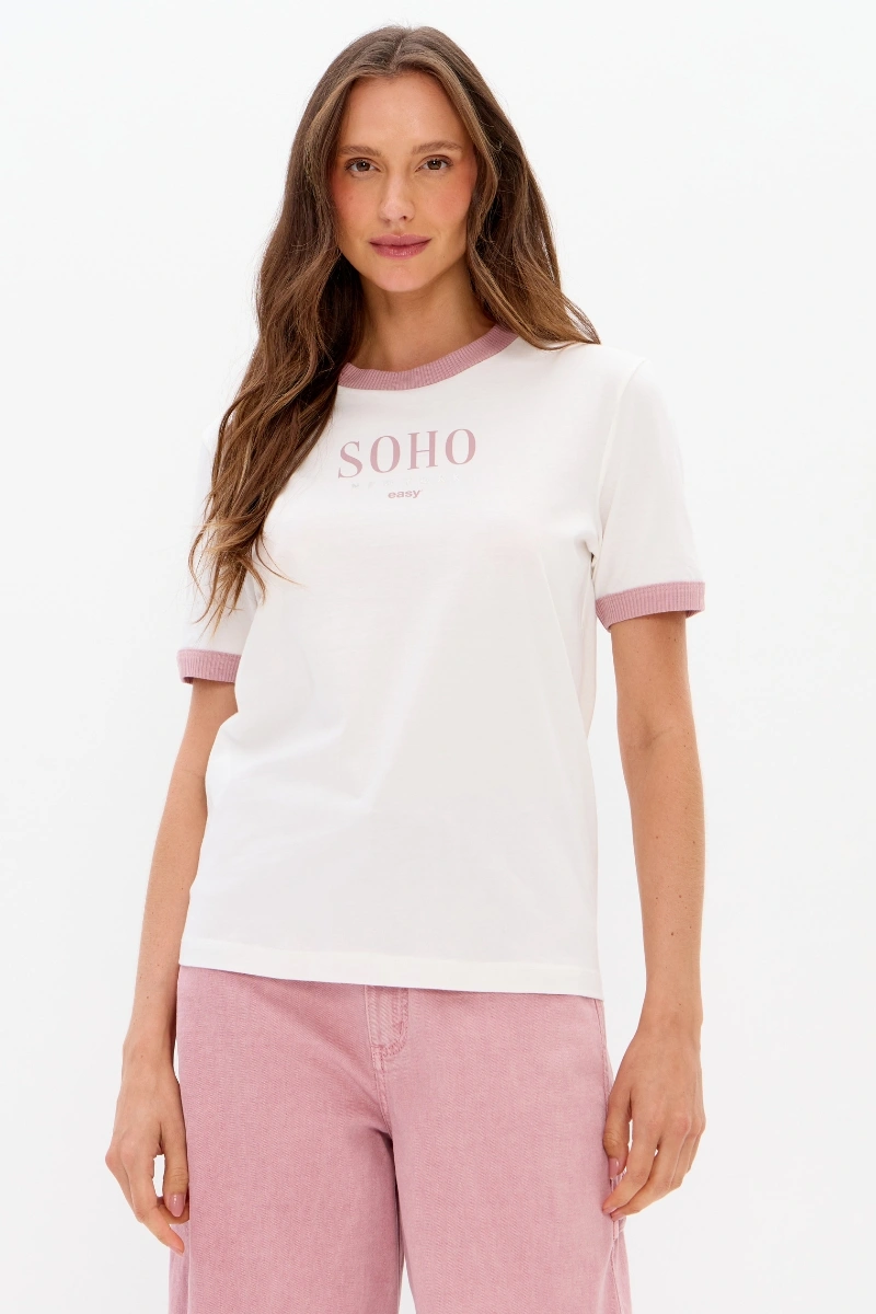 LANÇA PERFUME - T-Shirt Manga Curta Com Rosa Lança Perfume - 5751