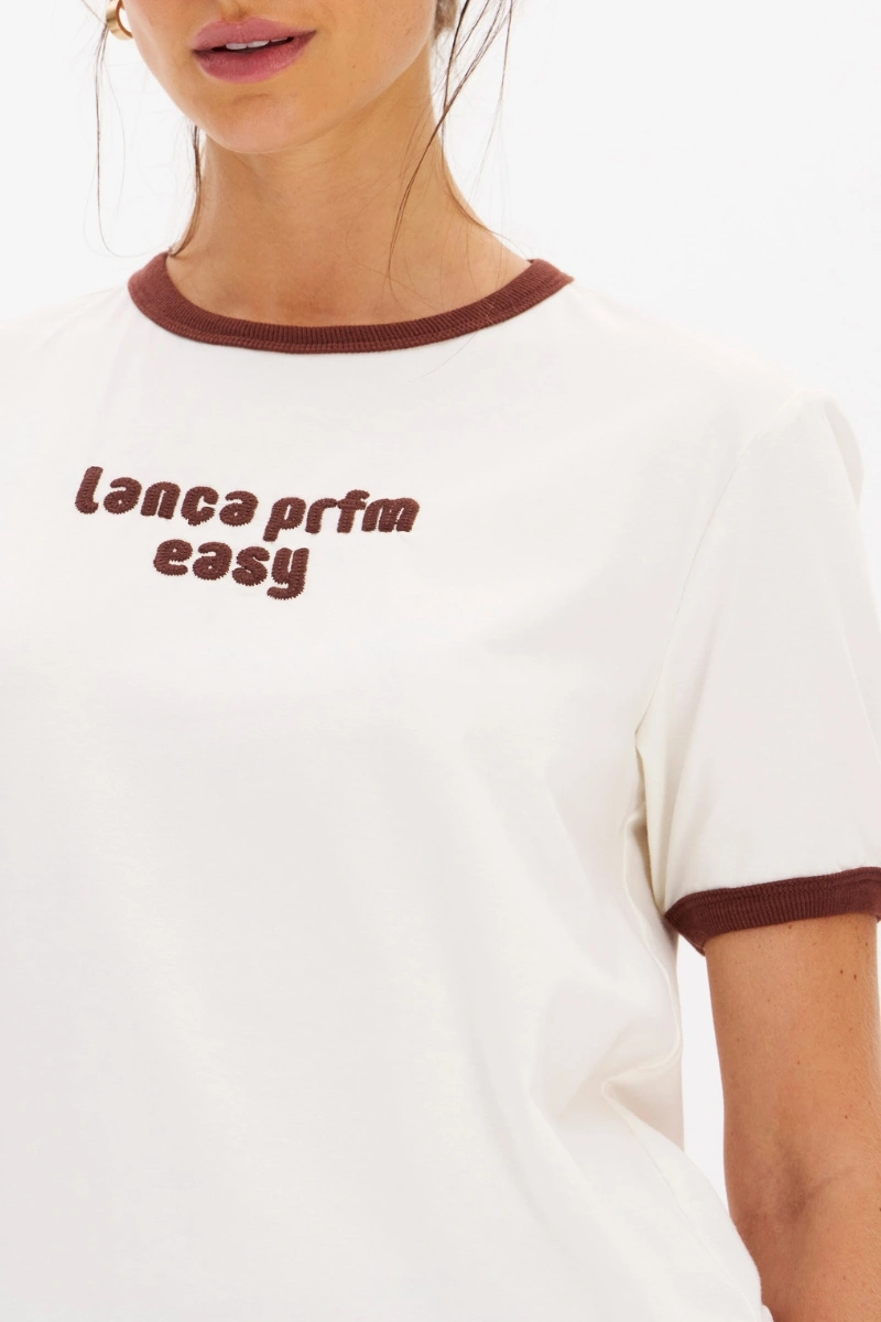 LANÇA PERFUME - T-Shirt Baby Look Com Bordado Lança Perfume - 5588