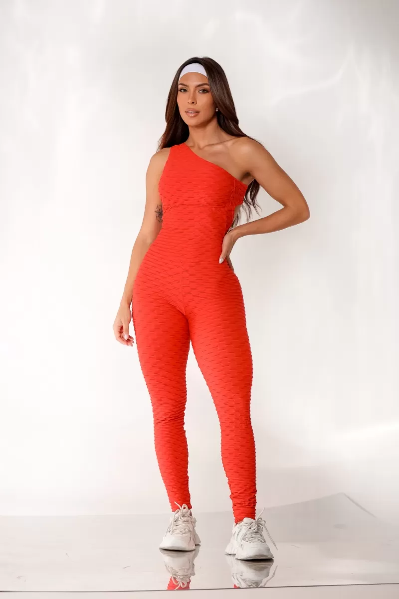 Canoan - Red Tropical Scrunch Jumpsuit - 26003