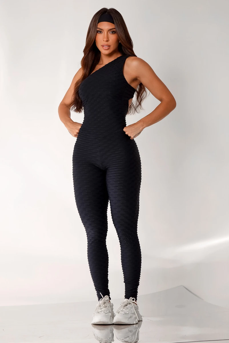 Canoan - Tropical Black Scrunch Jumpsuit - 26003