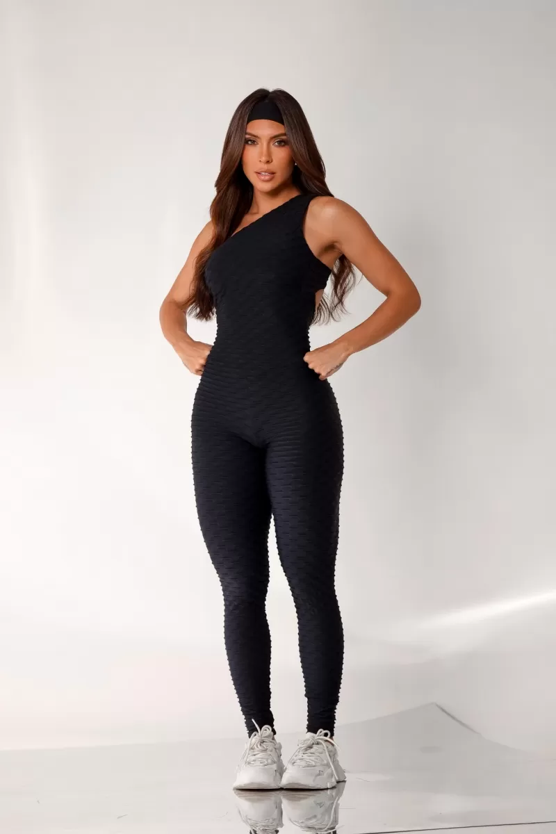 Canoan - Tropical Black Scrunch Jumpsuit - 26003