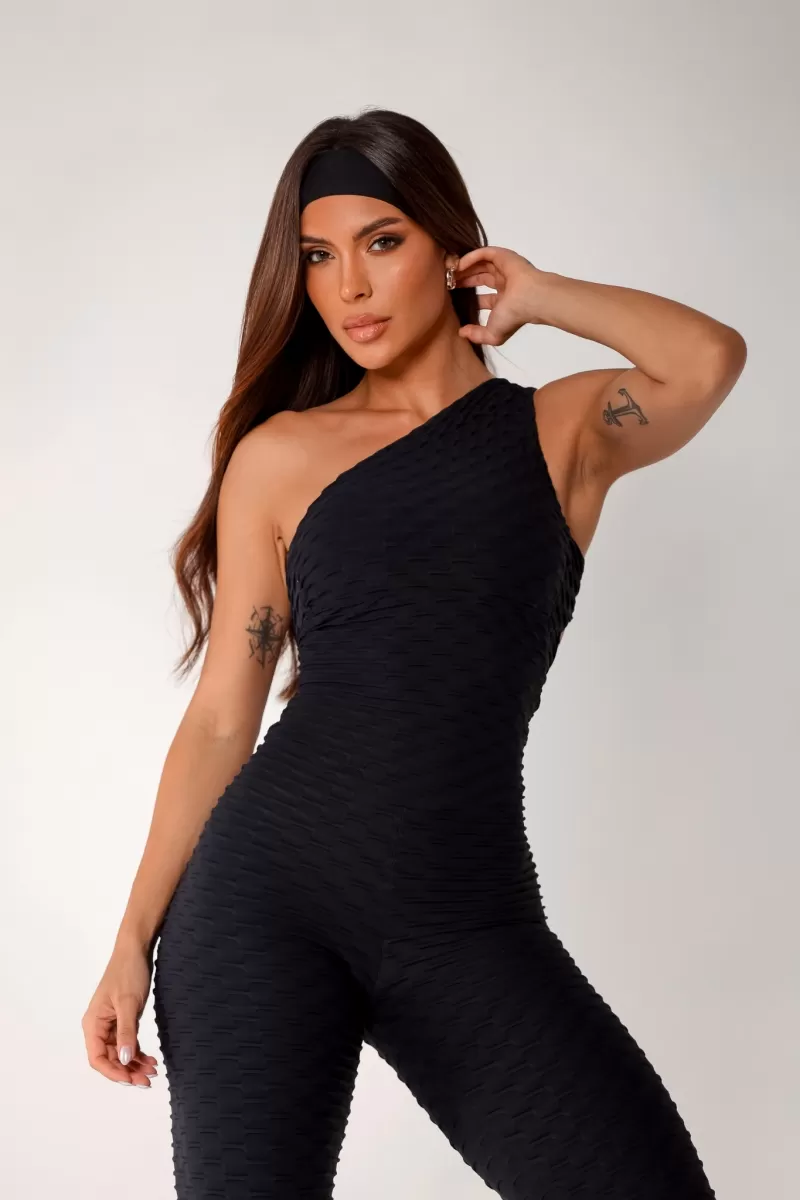 Canoan - Tropical Black Scrunch Jumpsuit - 26003