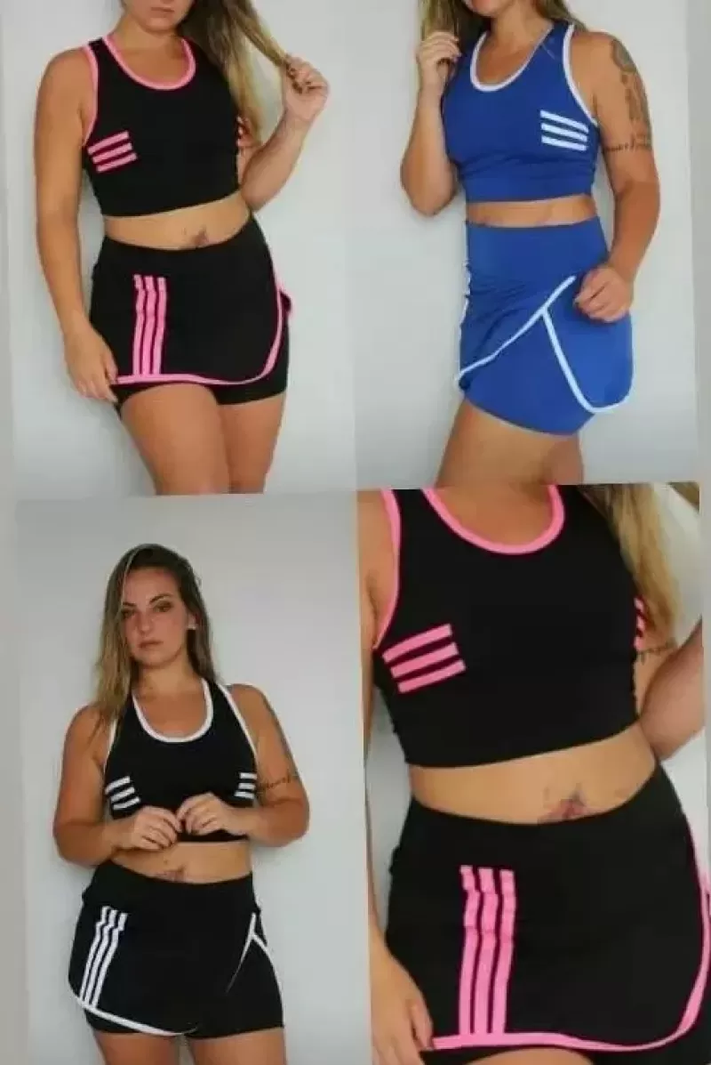 AS8 - Kit 10 conjuntos Top mais shorts Saia - SHSA1