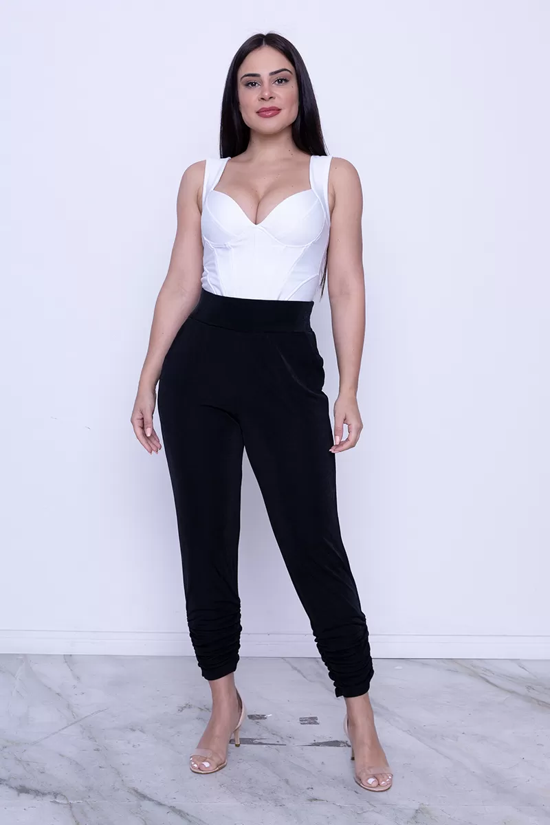 Miss Misses - Calça Miss Misses com franzido Preto - 10012627