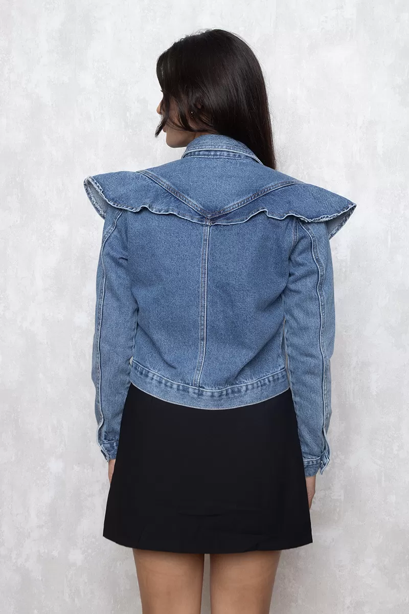 Alcance Jeans - Jacket Reach Jeans frill Blue Capped Buttons - 10013373