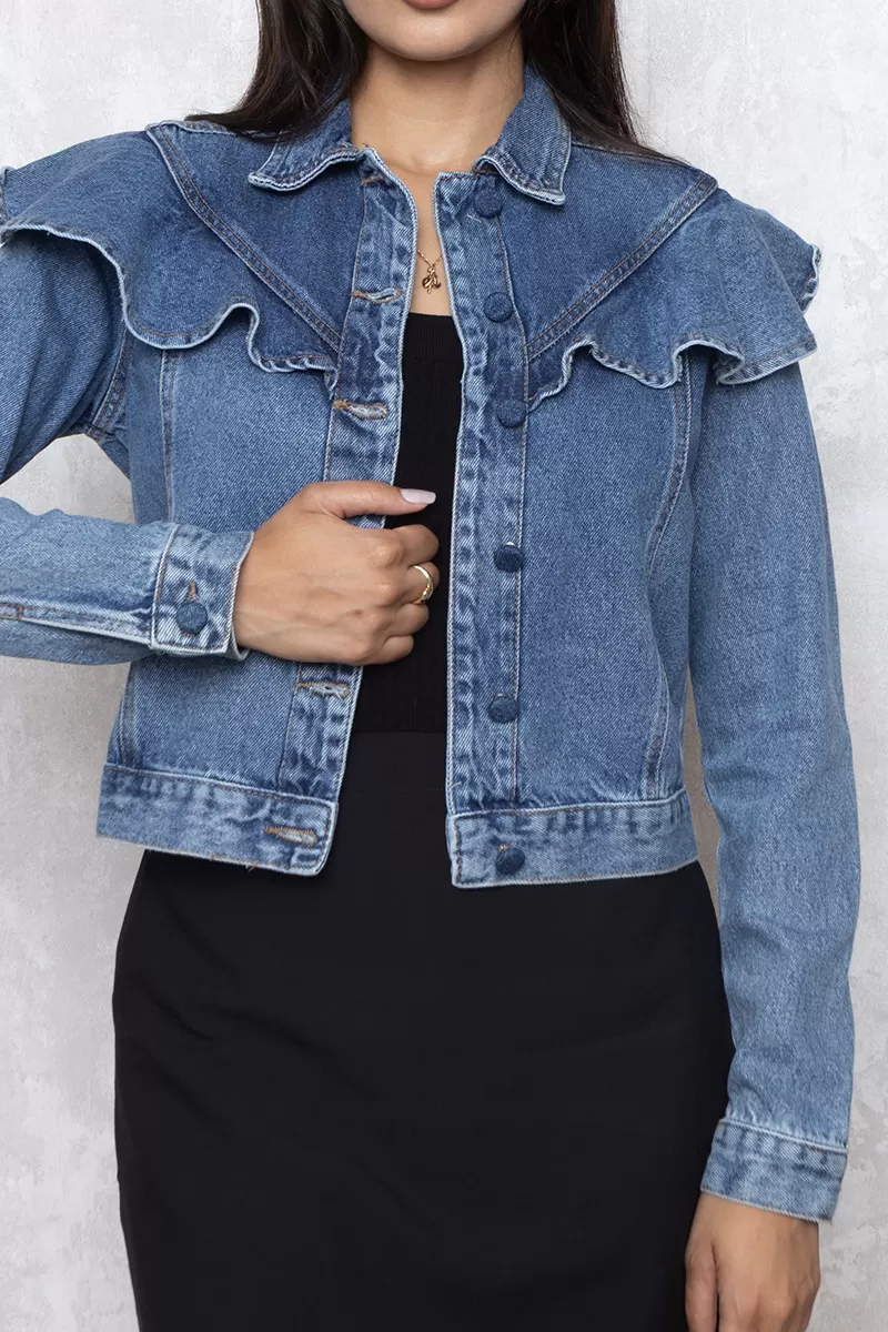 Alcance Jeans - Jacket Reach Jeans frill Blue Capped Buttons - 10013373