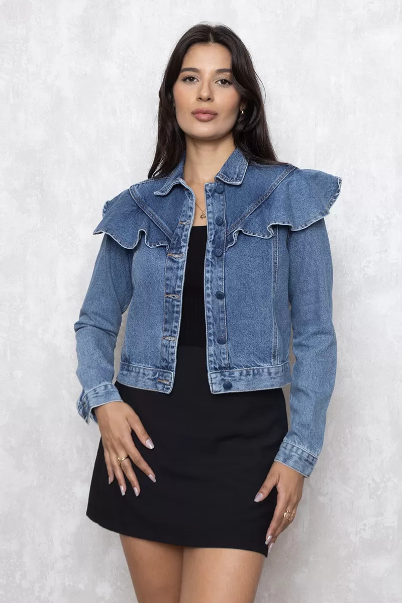 Alcance Jeans - Jacket Reach Jeans frill Blue Capped Buttons - 10013373