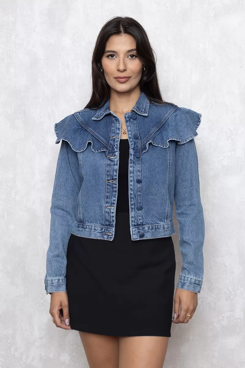 Alcance Jeans - Jacket Reach Jeans frill Blue Capped Buttons - 10013373