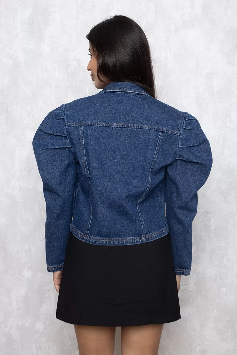 Alcance Jeans - Jaqueta Alcance Jeans manga bufante Azul - 10013385