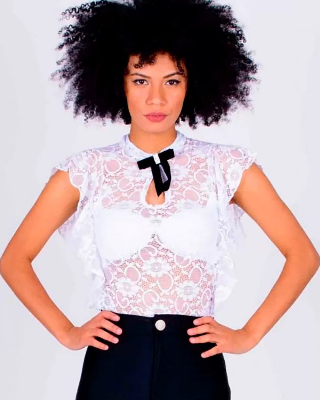 Limone - Body Limone rendado manga curta Branco 206-105 - 10004163