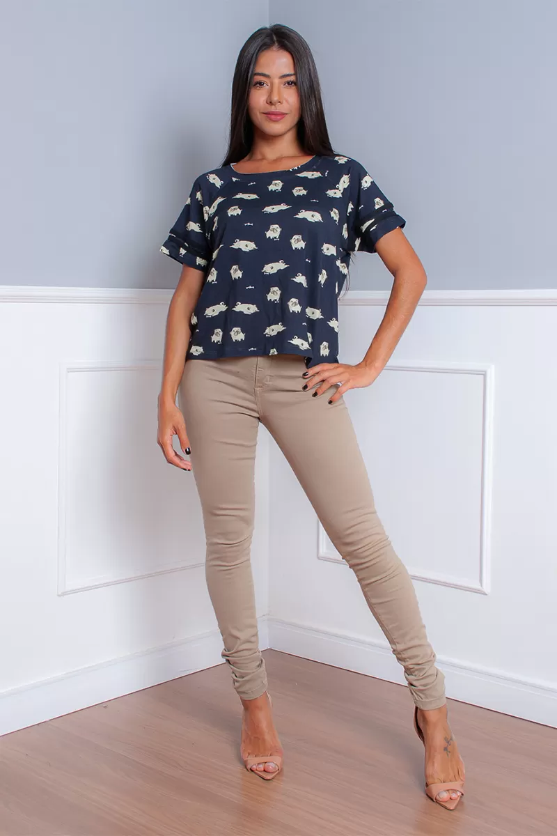 Lady Rock - Calça Jeans Lady Rock Hot Pants Bege - 10007718
