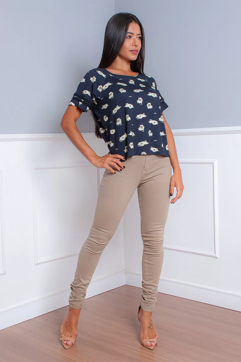 Lady Rock - Calça Jeans Lady Rock Hot Pants Bege - 10007718