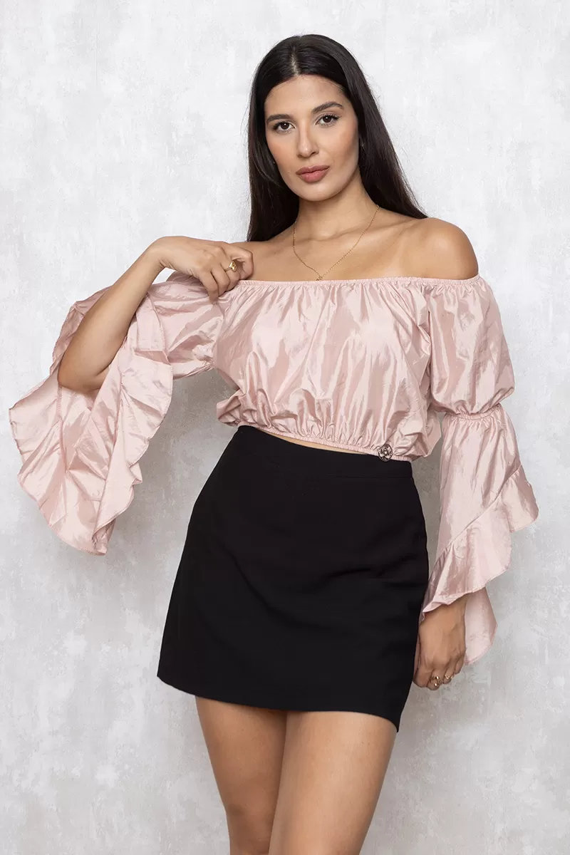 Miss Misses - Cropped Miss Misses Liso Manga Sino Rosa - 10010447