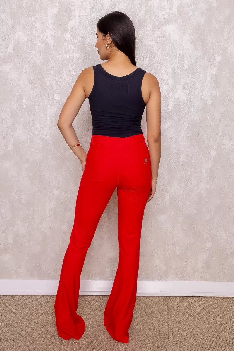 Miss Misses - Calça Miss Misses flare com recorte Vermelho - 10010654