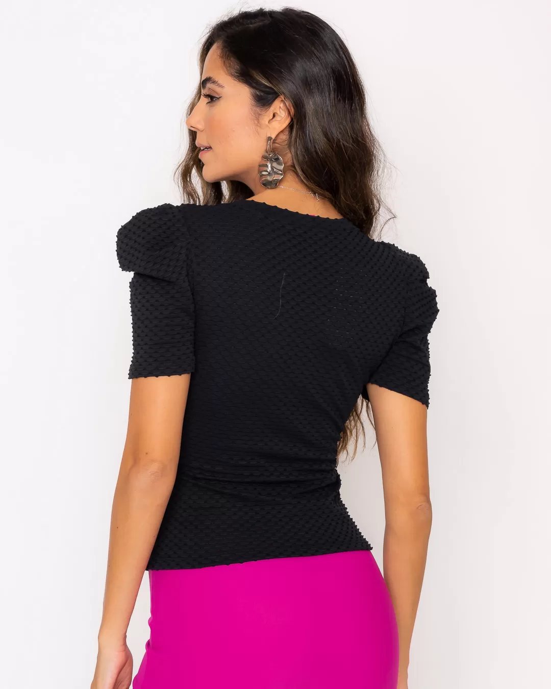 Miss Misses - Blusa Miss Misses Manga Princesa Preto - 10011269