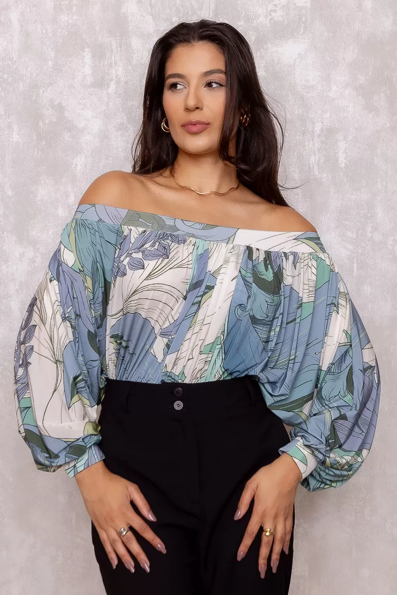 Limone - Body Limone manga longa Estampado Azul - 10006709