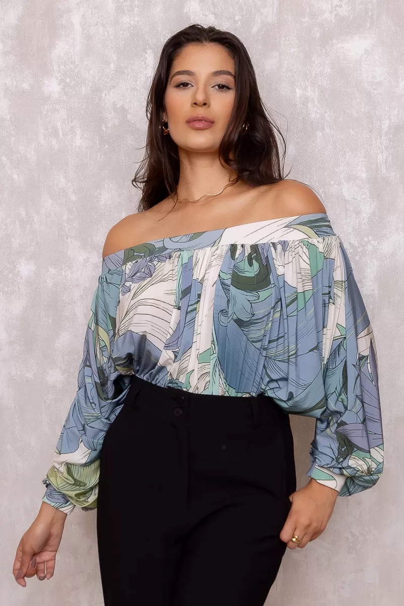 Limone - Body Limone manga longa Estampado Azul - 10006709