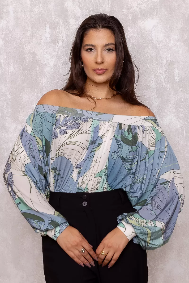 Limone - Body Limone manga longa Estampado Azul - 10006709