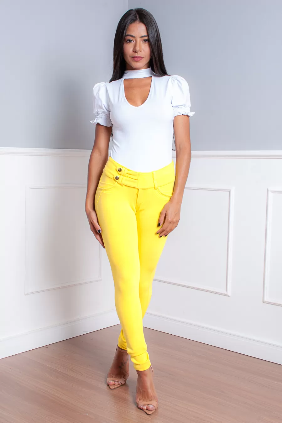 Miss Misses - Pants Miss Misses regulator waistband Yellow - 10007104